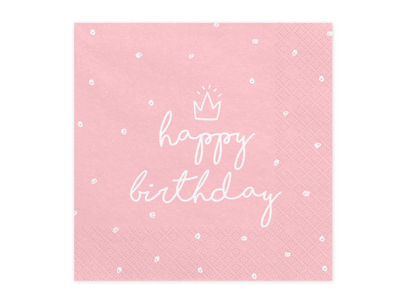 Servietten Happy Birthday, 33x33 cm (1 VPE / 20 Stk.) - FeierGlanz